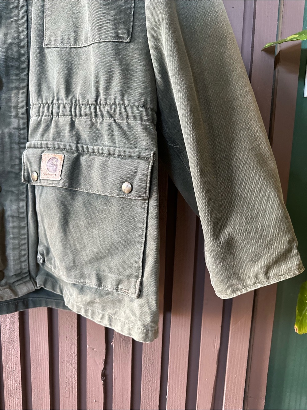 Carhartt Vintage 90s Chore Coat XL Forest Green Cotton Canvas Blanket-Lined - Picture 5 of 16